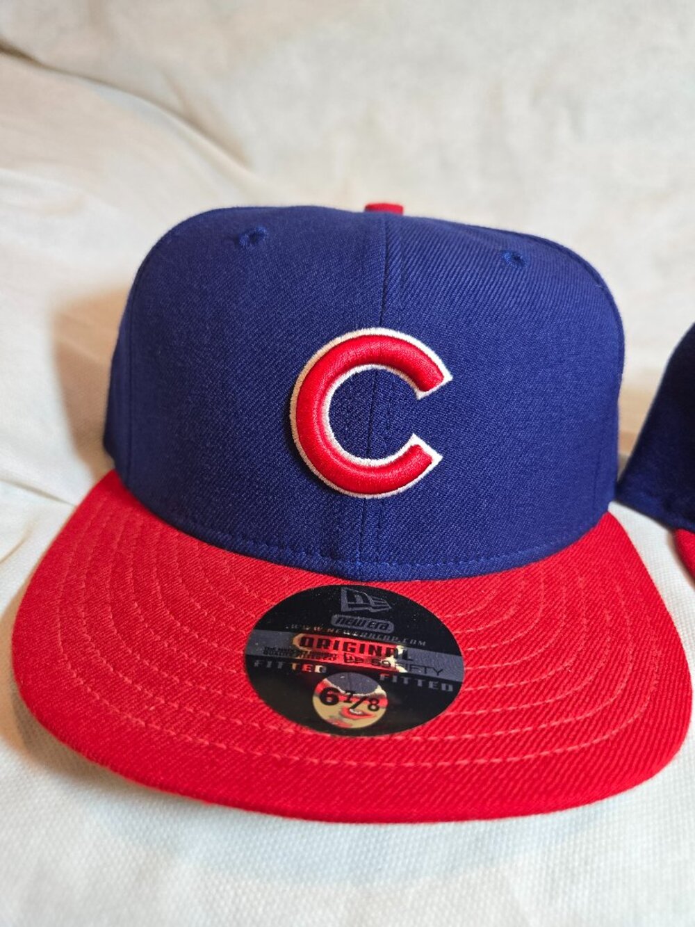 🧢 Vintage Chicago Cubs New Era 59FIFTY Fitted Hat Size 6 7/8 Grey Underbrim